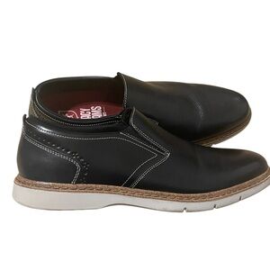 Stacy Adams‎ Black Sideline Plain Toe Mens Slip On Shoes 25419-001, Size 10M